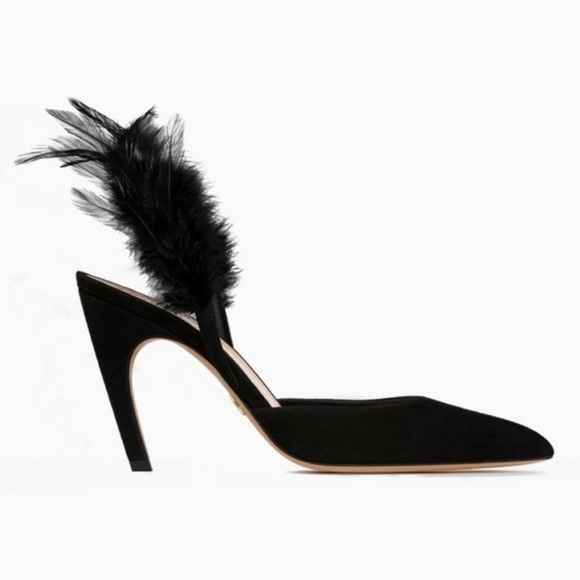 SALE!❤️DIOR❤️Ethnie Feather Slingback Heel Pumps - Picture 2 of 8